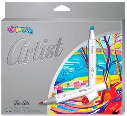 Маркери для малювання Colorino Artist, двосторонні, 12 кольорів (92470PTR)