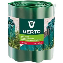 Лента газонная Verto, бордюрная, волнистая, 15 см x 9 м, зеленая (15G511)