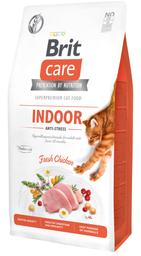 Беззерновой сухой корм для для кошек живущих в помещении Brit Care Cat GF Indoor Anti-stress, с курицей, 7 кг