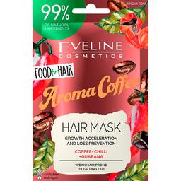 Маска для волосся Eveline Food for hair Aroma Coffee Прискорення росту волосся та запобігання випаданню, 20 мл