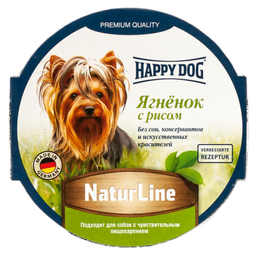 Вологий корм для собак Happy Dog Schale NaturLine LammReis, паштет з ягням та рисом, 85 г (1002724)
