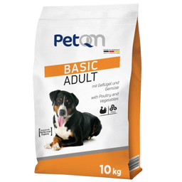 Cухой корм для взрослых собак PetQM Dog Basic Adult with Poultry&Vegetables, с птицей и овощами, 10 кг (701502)