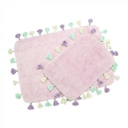 Набір килимків Irya Lucca pembe, 90х60 см і 60х40 см, світло-рожевий (svt-2000022213837)