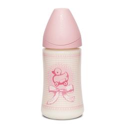 Бутылочка для кормления Suavinex Истории малышей Уточка, 270 мл, розовый (304381/1)