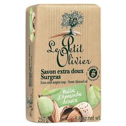 Мыло экстранежное Le Petit Olivier 100% vegetal oils soap, масло сладкого миндаля, 250 г (3549620005608)
