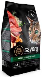 Сухий корм для дорослих котів Savory Adult Cat Gourmand Fresh Turkey & Duck, з качкою та індичкою, 0,4 кг