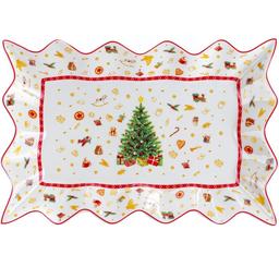 Блюдо Lefard Christmas Delight, 36 см, білий з червоним (985-114)