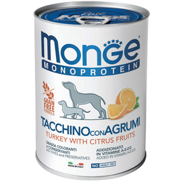 Влажный корм Monge Dog Fruit Monoprotein индейка с цитрусами, 400 г (70014335)