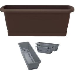 Балконный ящик Prosperplast Respana Easycare W, навесной, 600 мм, коричневый (63141-222)