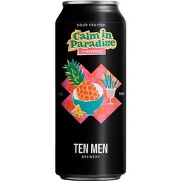 Пиво Ten Men Brewery Calm In Paradise Pineapple, світле, 5%, з/б, 0.5 л