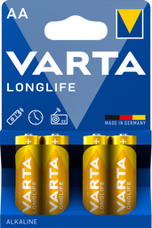 Батарейка Varta Longlife AA Bli Alkaline, 4 шт. (4106101414)