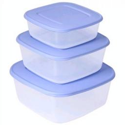 Набір контейнерів для харчових продуктів 3 до 1 Stenson 3 шт. квадратні бузкові (25578)