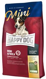 Беззерновий сухий корм для собак дрібних порід при алергіях та харчовій непереносимості Happy Dog Supreme Mini Africa, зі страусом та картопляними пластівцями, 4 кг (60121)