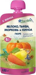 Фруктово-овощное пюре Fleur Alpine Яблоко-Морковь-Тыква с Киноа, 120 г