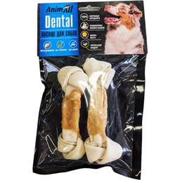 Ласощі для собак AnimAll Dental кістка баварська вузлова №3М, з м'ясом курки, 14-16 см, 2 шт.