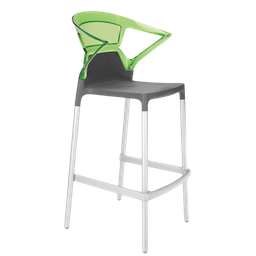 Барное кресло Papatya Ego-K, антрацит с зеленым (429733)