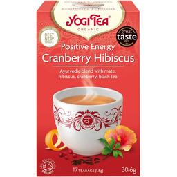 Чай трав'яний Yogi Tea Cranberry Hibiscus Positive Energy органічний 30.6 г (17 шт. х 1.8 г)