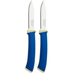 Набор ножей Tramontina Felice для овощей, зубчатый, синий, 7,6 см (23491/213)