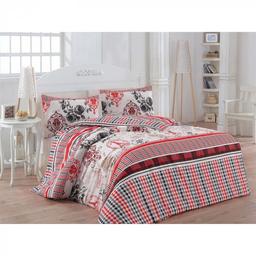 Комплект постельного белья Eponj Home Willy Kirmizy ранфорс, евростандарт, красный, 4 предмета (2000022073172)