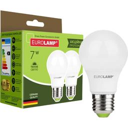 Світлодіодна лампа Eurolamp LED, A60, 7W, E27, 3000K, 2 шт. (MLP-LED-A60-07272(E))