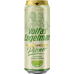 Пиво Volfas Engelman Pilsner With Lime світле безалкогольне 0.568 л з/б