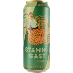 Пиво Stammgast Lager, светлое, фильтрованное, 5%, ж/б, 0,5 л