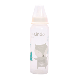 Пляшечка для годування Lindo, з силіконовою соскою, 250 мл, білий (Li 143 біл)