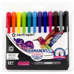 Набор перманентных маркеров Centropen Permanent Creative конусообразных 2 мм 12 шт. (2896/12)