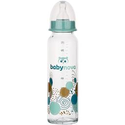 Пляшечка Baby-Nova Декор, скляний, 240 мл, зелений (3960325)