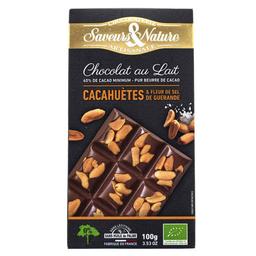 Шоколад молочний Saveurs & Nature з арахісом і сіллю органічний 100 г