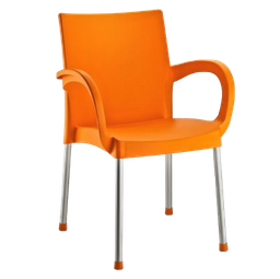 Крісло Irak Plastik Sumela, алюмінієві ніжки, помаранчевий (HK420)