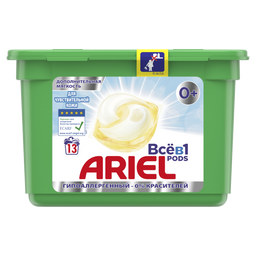 Капсулы для стирки Ariel Pods Все-в-1 Для чувствительной кожи, для белых и цветных тканей, 13 шт.