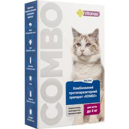 Краплі Vitomax комбо для котів до 4 кг, 0.4 мл, 3 шт.