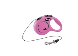 Повідець-рулетка Flexi Classic XS, для собак до 8 кг, трос 3 м, рожевий (CL00C3.251.P.20)