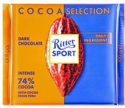 Шоколад черный Ritter Sport Перу 74%, 100 г (799865)