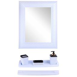 Набір Violet House Роттанг White для ванної кімнати з дзеркалом, білий (0543 Роттанг WHITE)