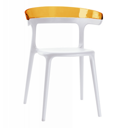 Кресло Papatya Luna белое сиденье, верх прозрачно-оранжевый (279987)
