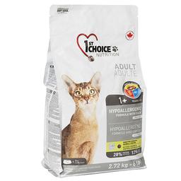 Сухой корм для взрослых кошек 1st Choice Adult Hypoallergenic, гипоаллергенный, с уткой и картофелем, 2.72 кг