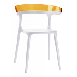 Кресло Papatya Luna белое сиденье, верх прозрачно-оранжевый (279987)