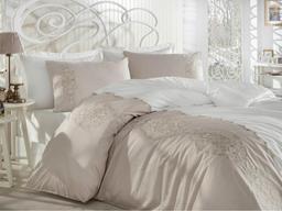 Комплект постельного белья Dantela Vita Elegance сатин с вышивкой семейный (svt-2000022323727)