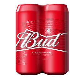 Пиво Bud, світле, 5%, з/б, 4 шт. по 0,5 л (513732)