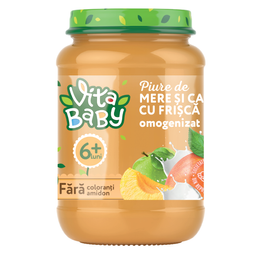 Пюре Vita Baby из яблок и абрикос, со сливками и сахаром, 180 г