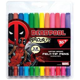Фломастеры Yes Marvel Deadpool, 12 цветов (650477)