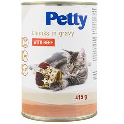 Вологий корм для котів Petty, з яловичиною, 415 г