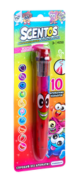 Многоцветная ароматная шариковая ручка Scentos Волшебное настроение, 10 цветов, красный (41250)