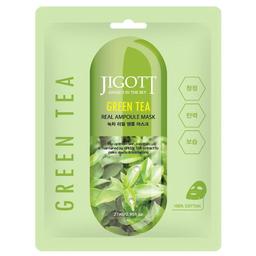 Тканевая маска для лица Jigott Green Tea Real Ampoule Mask Зеленый чай, 27 мл