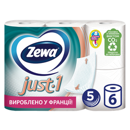 Туалетная бумага Zewa Just 1, пятислойная, 6 рулонов