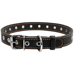Ошейник для собак Collar, кожаный, безразмерный, 60х2,5 см, черный