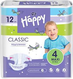 Подгузники детские Bella Baby Happy Classic 4 (8-18 кг), 12 шт.