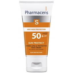 Гідроліпідний сонцезахисний крем для обличчя Pharmaceris S Sun Protect SPF 50+, 50 мл (E1491)